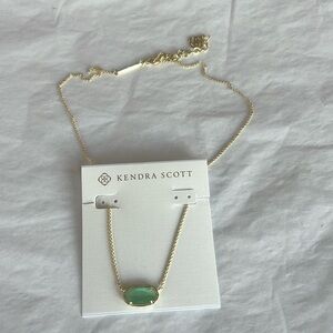 Kendra Scott Gold and Green Pendant Necklace